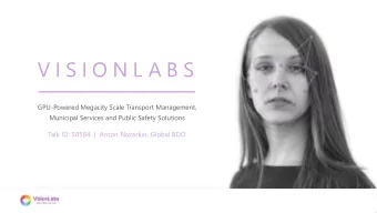 V I S I O N L A B S  GPU-Powered Megacity Scale Transport Management,  Municipal Services and