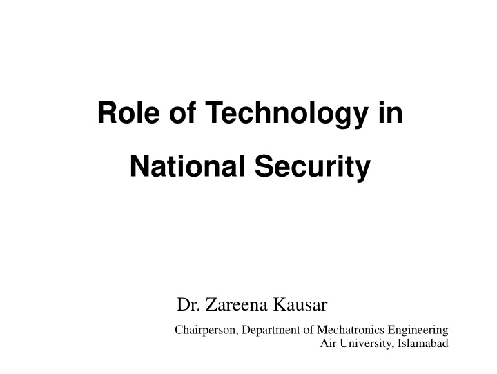 role of technology in national security