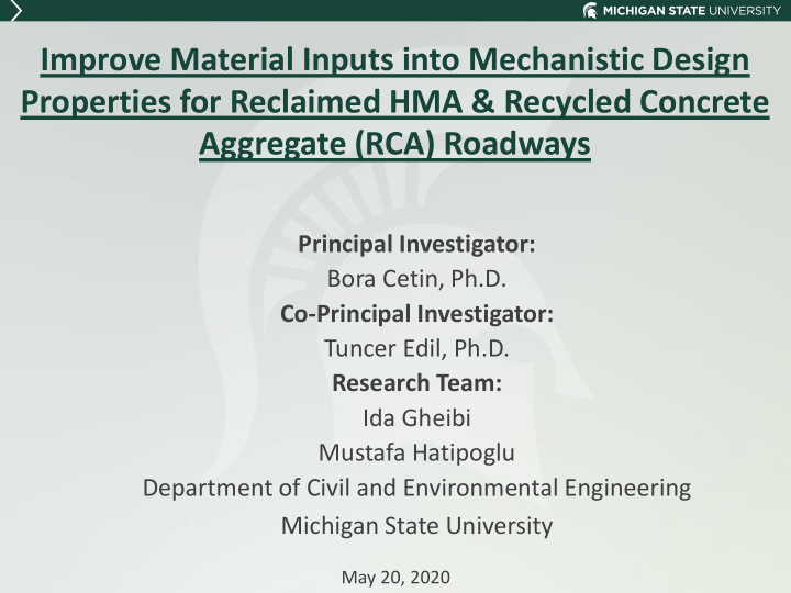 properties for reclaimed hma amp recycled concrete