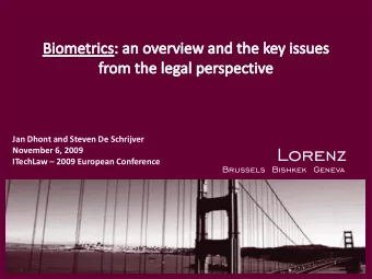 Lorenz  November 6, 2009 ITechLaw  2009 European Conference  Brussels  Bishkek  Geneva  1