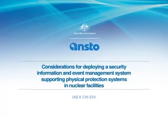 supporting physical protection systems  in nuclear facilities  IAEA CN-254  Authors  Mitchell