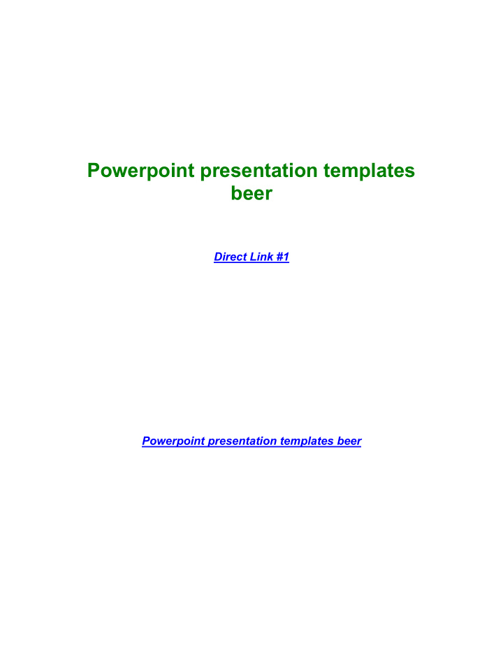 powerpoint presentation templates beer