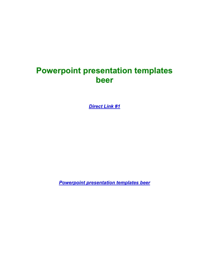 powerpoint presentation templates beer