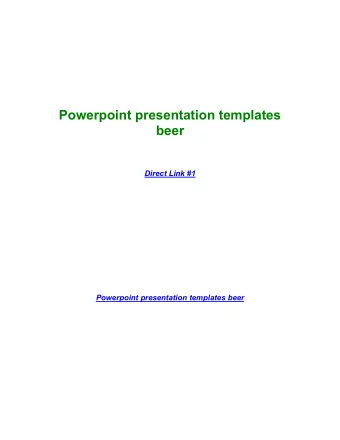 Powerpoint presentation templates  beer  Direct Link #1  Stalk How to Update Magnetic Field