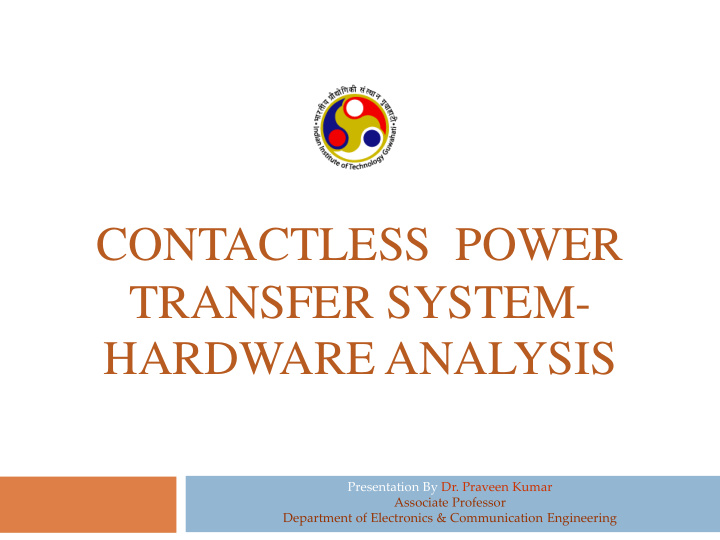 contactless power transfer system hardware analysis