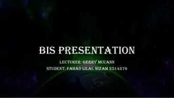 BIS presentation  Lecturer: Gerry McCann  Student: Fahad Ijlal Nizam 2514276  Razer  Founded by