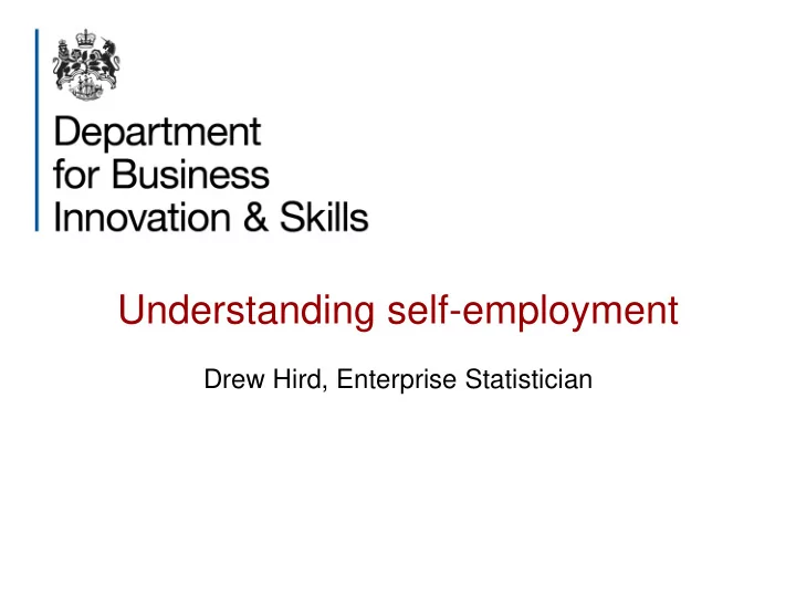 understanding self employment