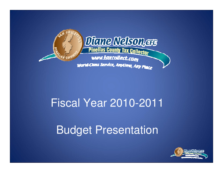 fiscal year 2010 2011 budget presentation introduction