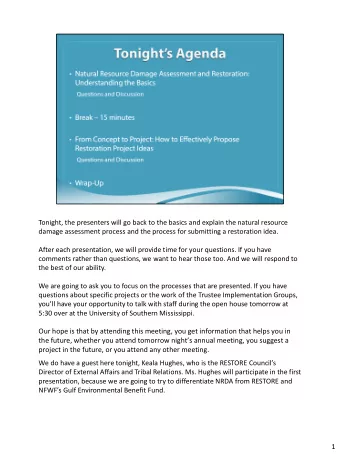 Our hope is that by attending this meeting, you get information that helps you in the future,