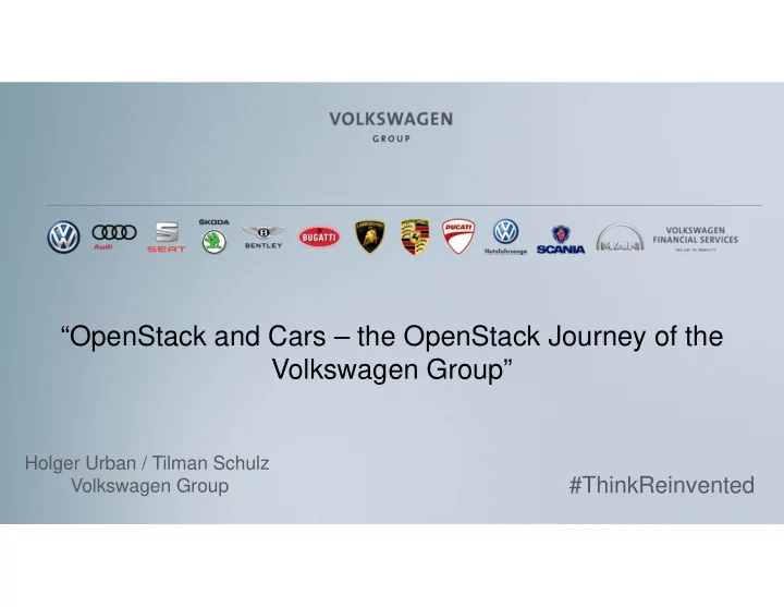 openstack and cars the openstack journey of the