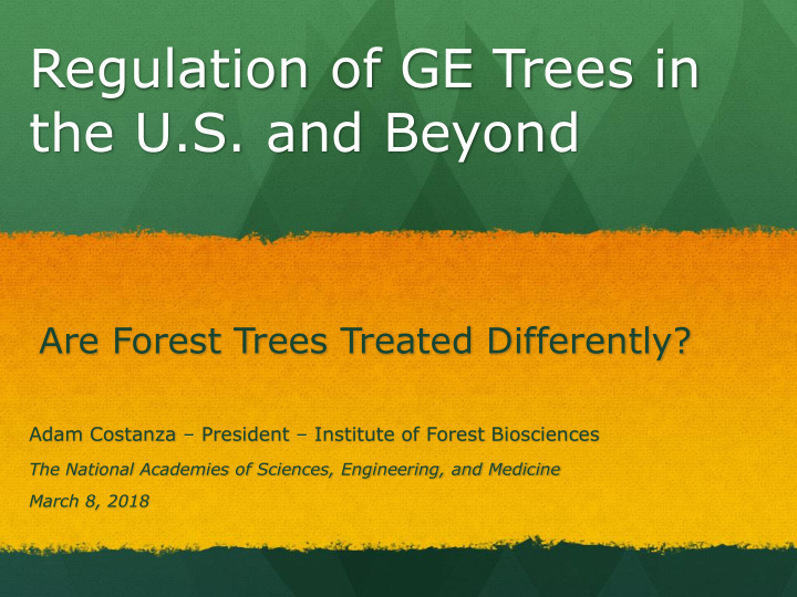 regulation of ge trees in