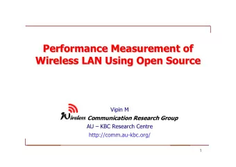 Performance Measurement of  Performance Measurement of  Wireless LAN Using Open Source  Wireless