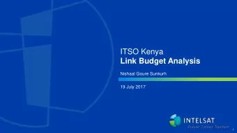 Link Budget Analysis  Nishaal Goure Sunkurh  19 July 2017  1  Introduction  Nishaal Goure