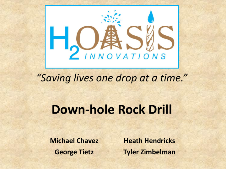down hole rock drill