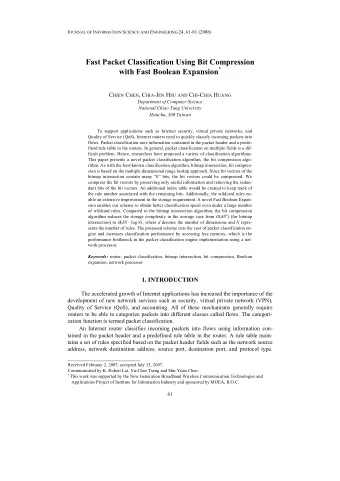 C HIEN C HEN , C HIA -J EN H SU AND C HI -C HIA H UANG  Department of Computer Science  National