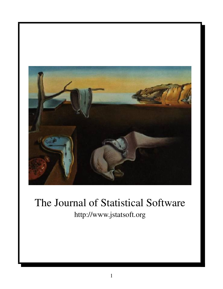 the journal of statistical software