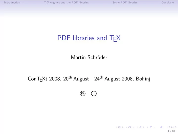 pdf libraries and t ex