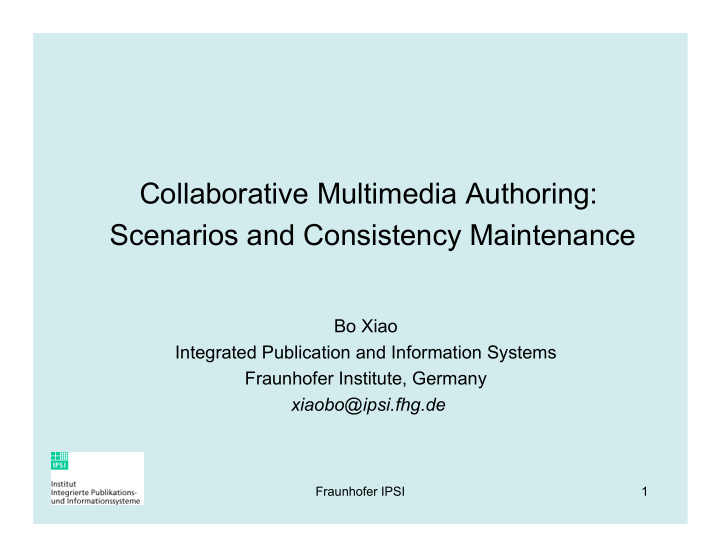 collaborative multimedia authoring scenarios and