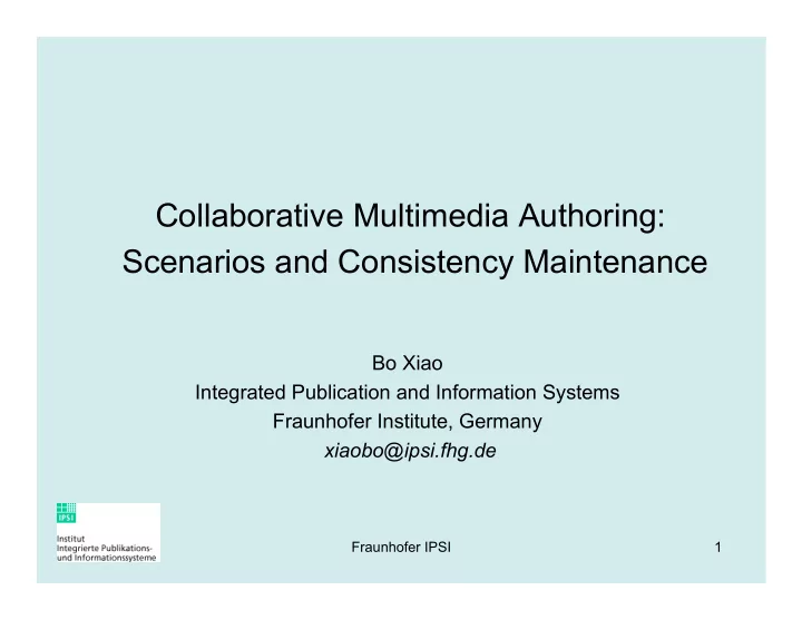 collaborative multimedia authoring scenarios and