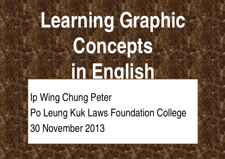 learning graphic concepts in english