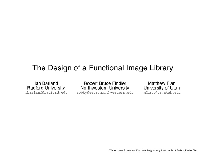 the design of a functional image library