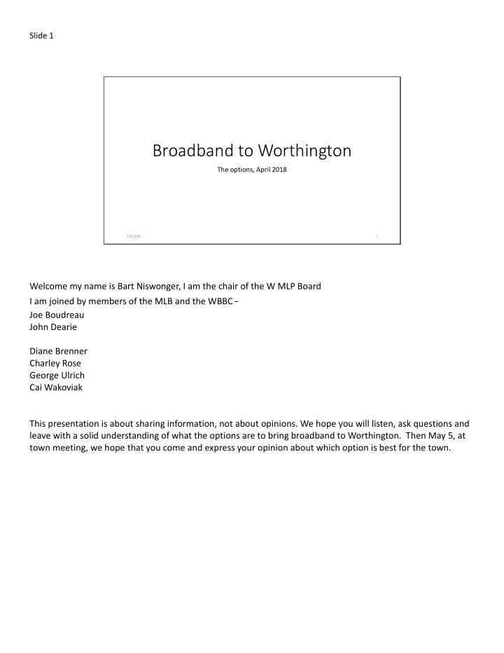 broadband to worthington