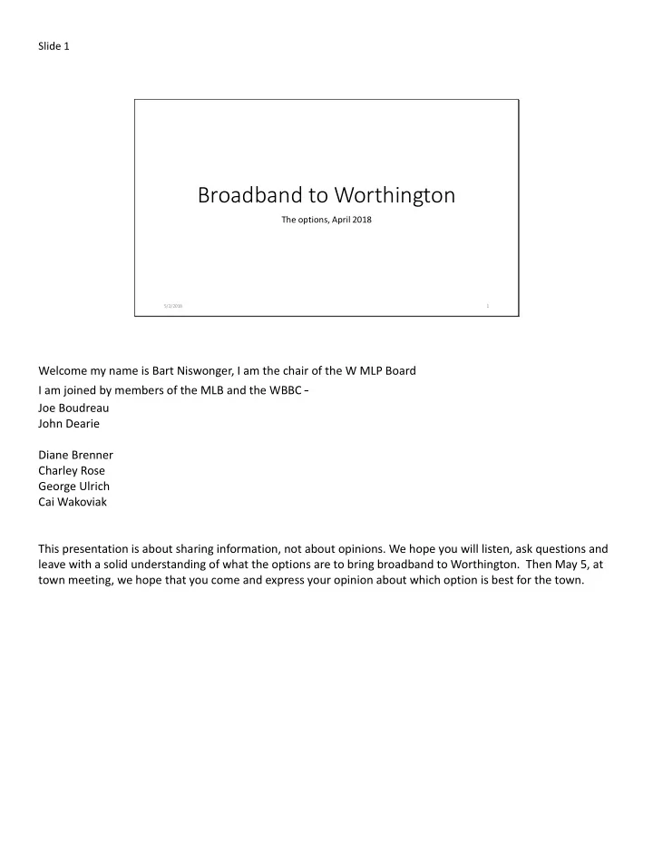 broadband to worthington