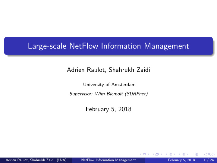 large scale netflow information management