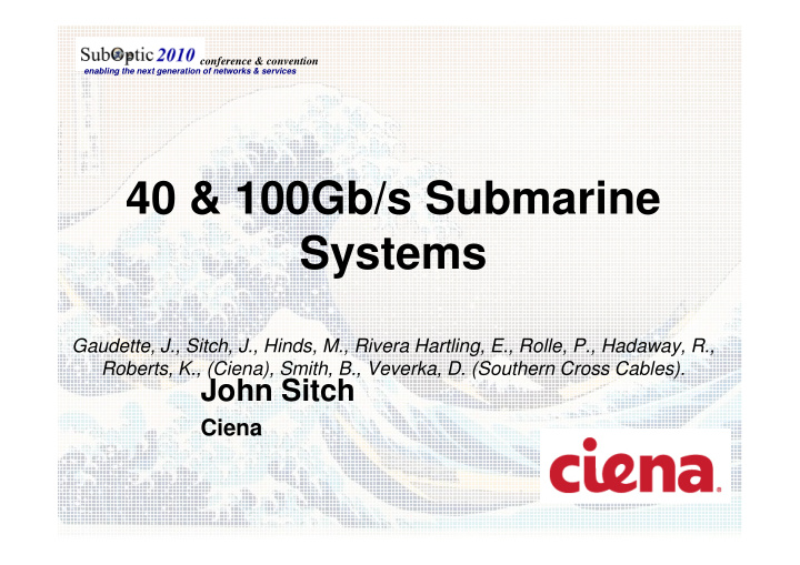 40 100gb s submarine systems