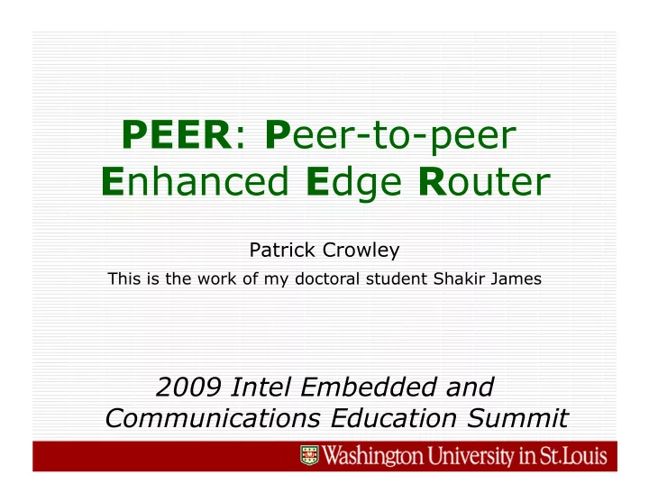 peer p eer to peer e nhanced e dge r outer