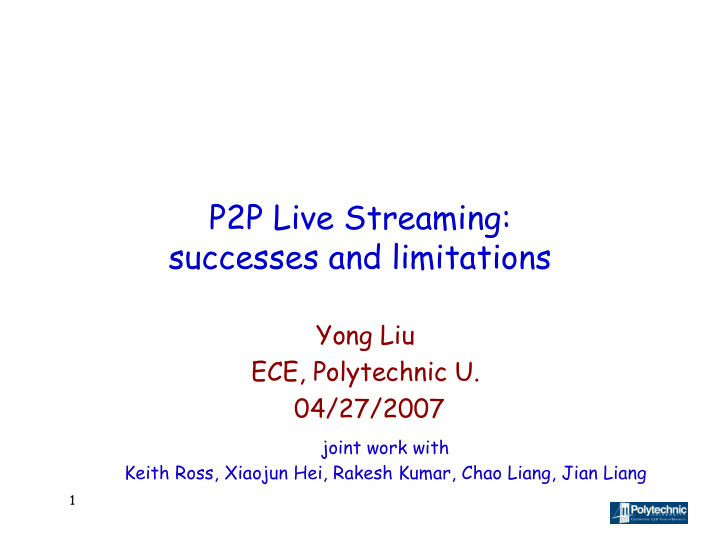 p2p live streaming successes and limitations