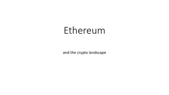 Ethereum  and the crypto landscape  Different Crypto Value Propositions  Name  Payment  Platform