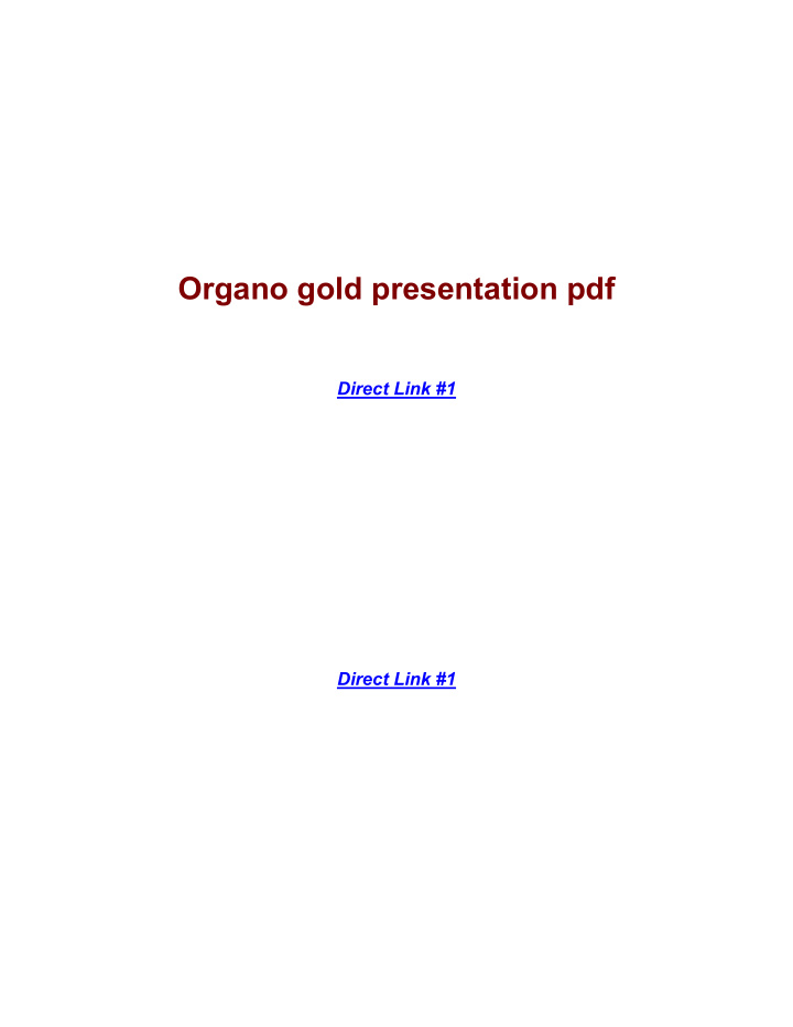 organo gold presentation pdf