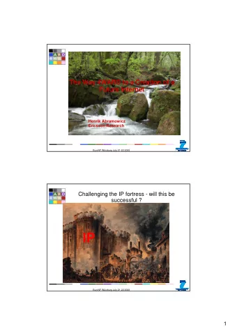 IP  EuroNF Wrzburg July 21-22 2008  1  Network (R)Evolution  Future Internet  Interconnecting