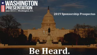 ABOUT THE EVENT  On June 10 and 11, NSBA will be holding its annual Washington Presentation at  the