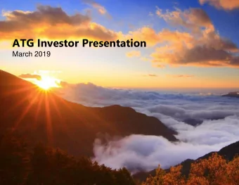 ATG Investor Presentation  March 2019 A leading travel &amp; tourism company  with balanced