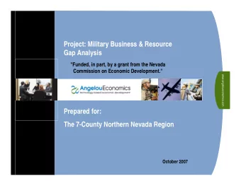 Project: Military Business &amp; Resource  Gap Analysis  &quot;Funded, in part, by a grant from the