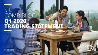 COMBIBLOC  Q1 2020  TRADING STATEMENT  CEO ROLF STANGL  CFO SAMUEL SIGRIST  5 MAY 2020  DISCLAIMER