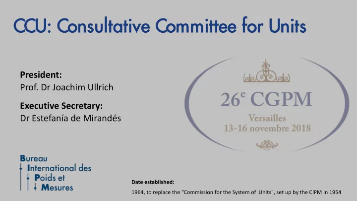 ccu c consultativ ive commit ittee f for u unit its