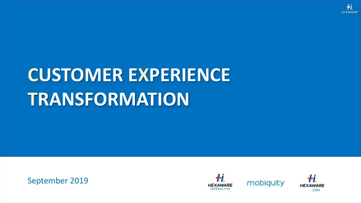 customer experience transformation
