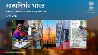 Part -1 : Businesses including MSMEs  Government Of