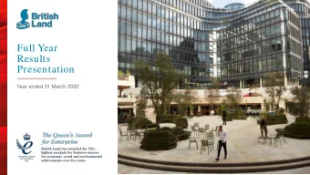 Full Year  Results  Presentation  Year ended 31 March 2020  Introduction Chris Grig g, CEO  2