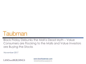 Black Friday Debunks the Mall is Dead Myth  Value  Consumers are Flocking to the Malls and Value