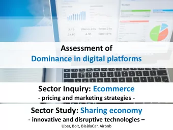 Assessment of  Dominance in digital platforms  Sector Inquiry: Ecommerce  - pricing and marketing