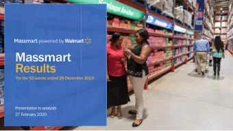 Massmart  Results  For the 52 weeks ended 29 December 2019  Presentation to analysts  27 February