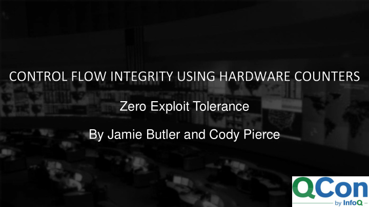 zero exploit tolerance by jamie butler and cody pierce