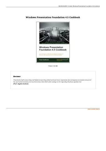 Windows Presentation Foundation 4.5 Cookbook  Windows Presentation Foundation 4.5 Cookbook