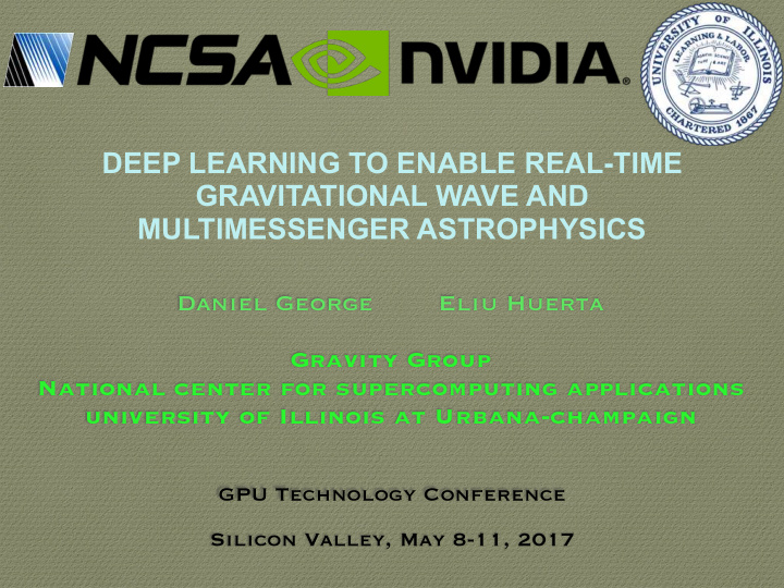 deep learning to enable real time gravitational wave and