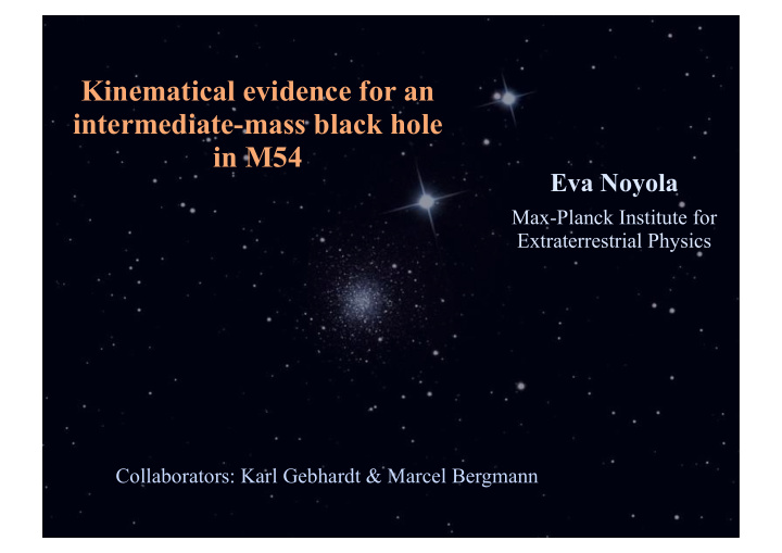 kinematical evidence for an intermediate mass black hole