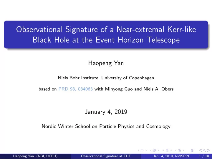 observational signature of a near extremal kerr like
